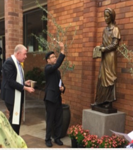 blessing new statue